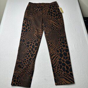 Michael Kors Womens NWT Animal Print Pull On Brown Black Flat Size S